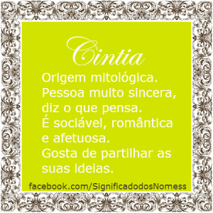 Significado do nome cintia