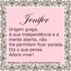 significado do nome jenifer