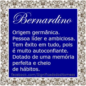 Significado do nome bernardino