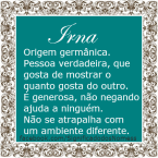 Significado do nome irna