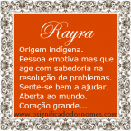 Significado do nome rayra